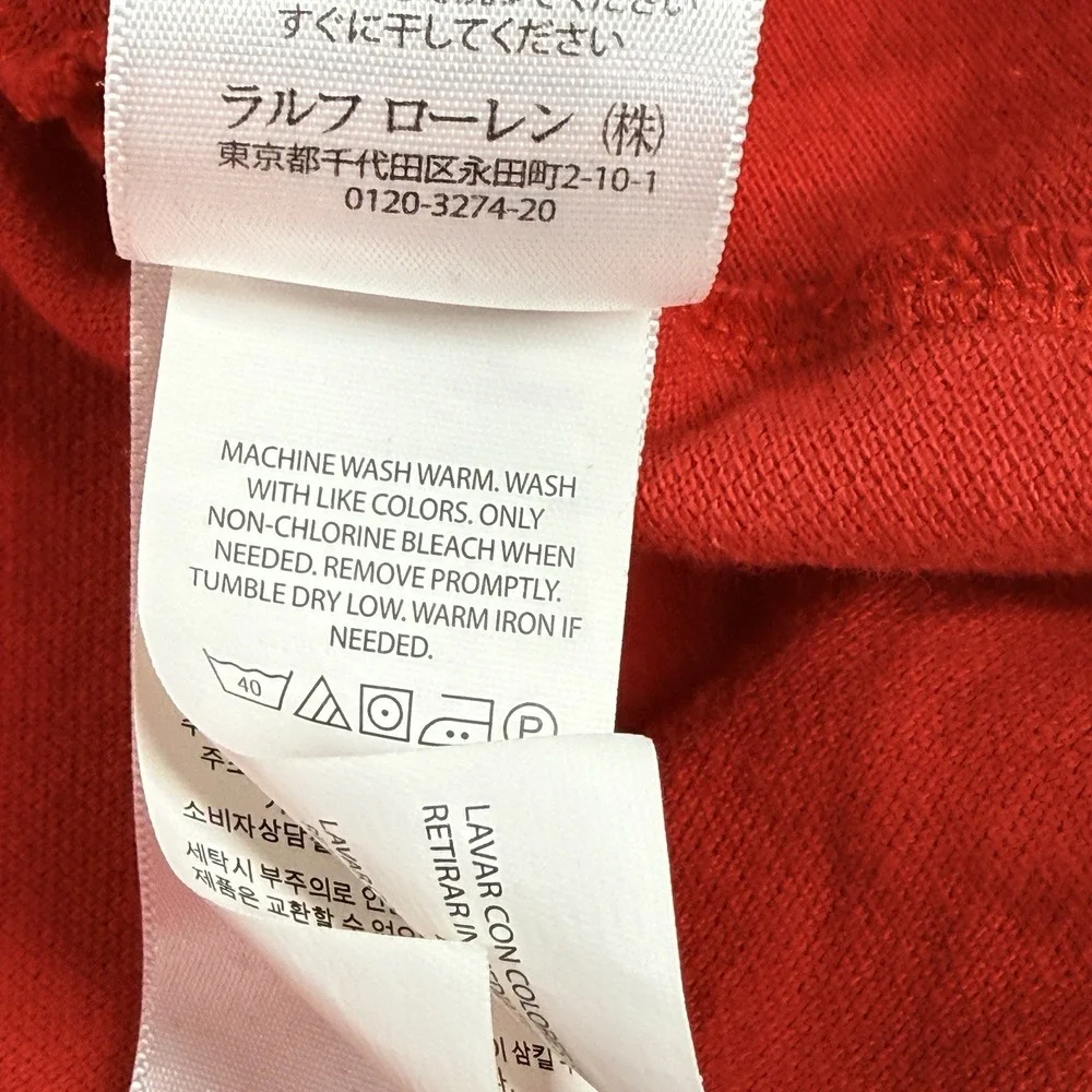 Polo Ralph Lauren Big Pony Polo Shirt Red Blue Size 2XLT Tall Mesh Pony Rugby
